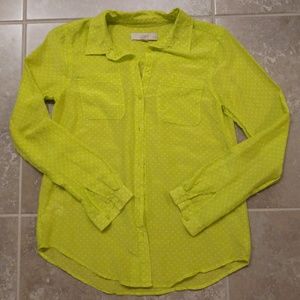 Loft neon green/yellow button down